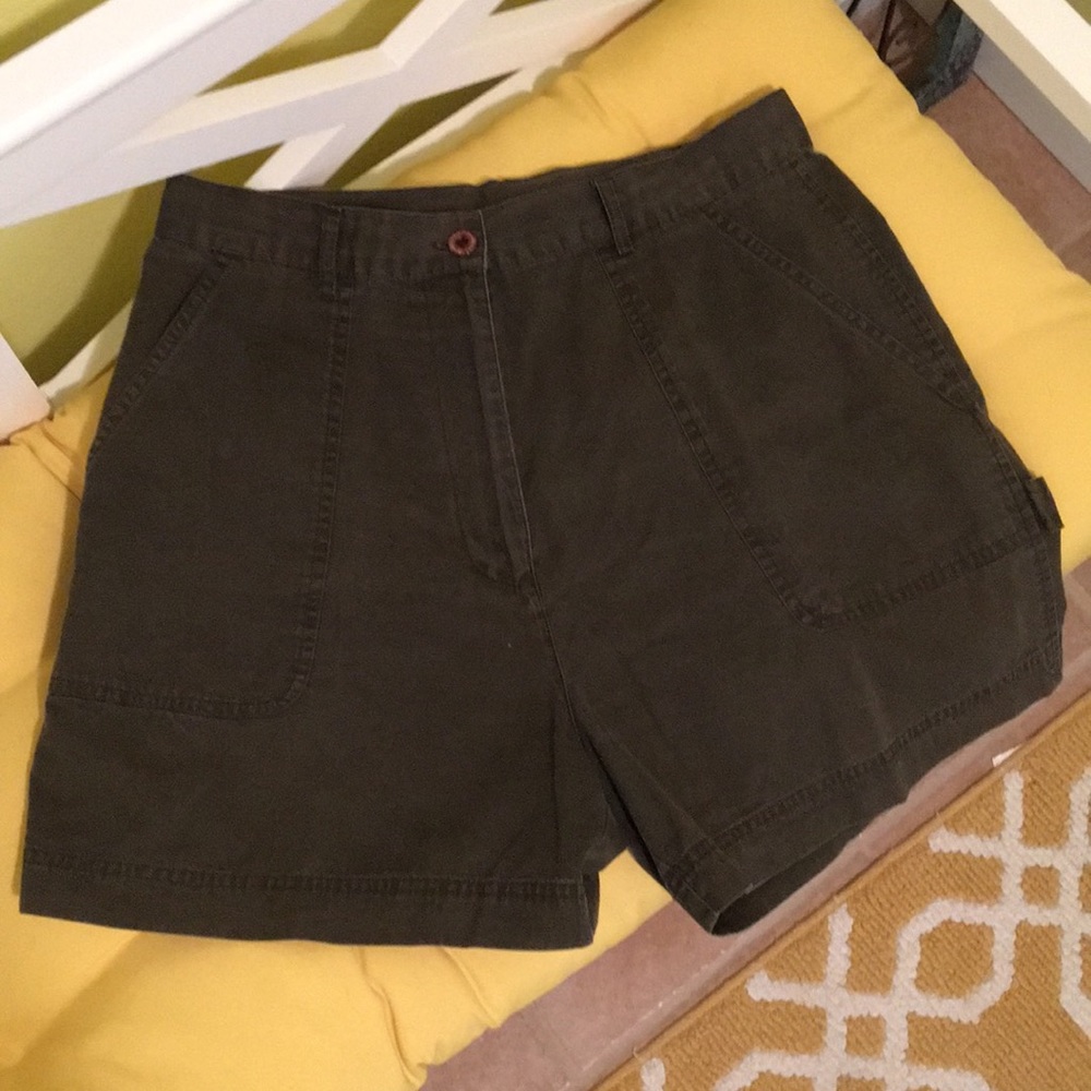 Dark olive green shorts by Muskoka Lakes